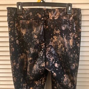 Metallic Splatter Print Pants